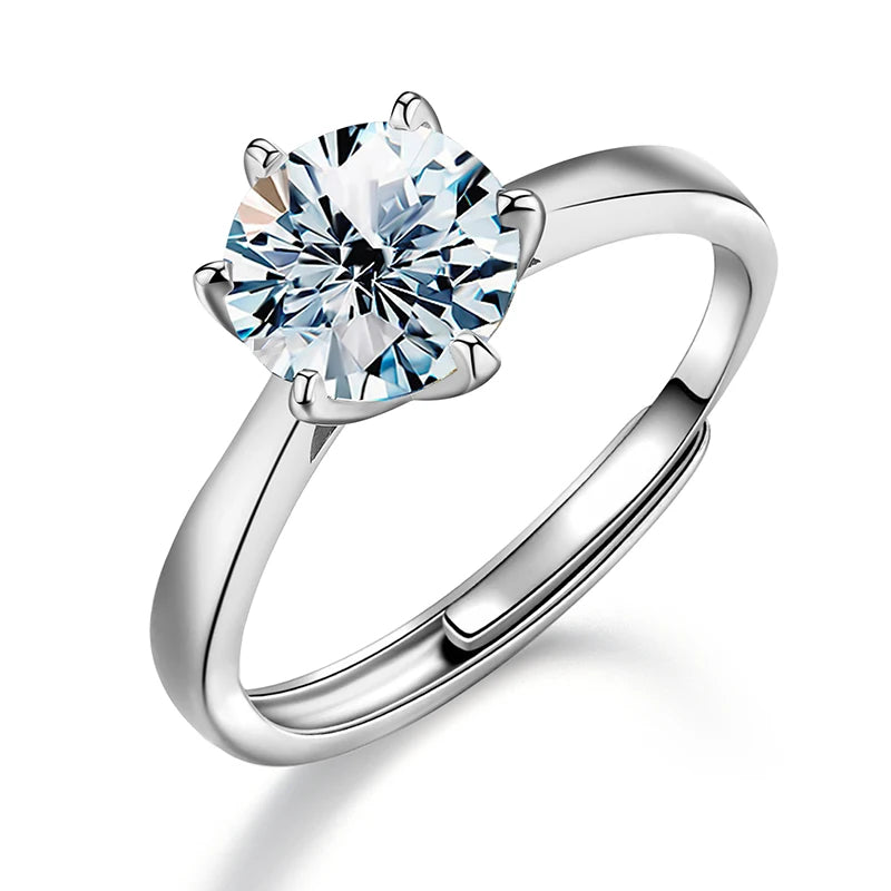 Gra Certified VVS1 D Color Moissanite Ring 925 Sterling Silver 18k Gold 2 Ct  for Women Engagement  Wedding Fine Jewelry