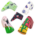 Custom Logo PU Leather Golf Headcover Magnetic Blade Putter Cover Personalized Embroidery Waterproof Club Protector Gear