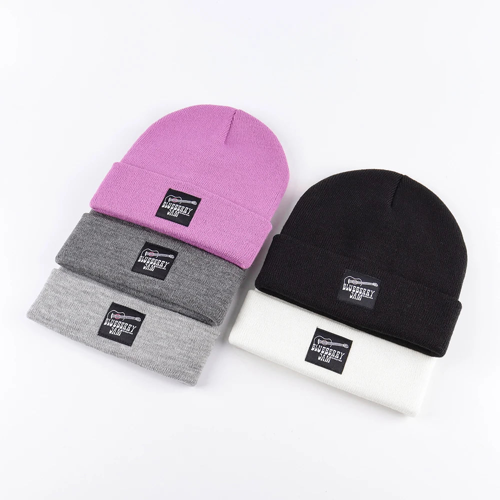 Custom Mohair Knit Cuffed Acrylic Slouchy Beanie Streetwear Private Woven Label Logo Beanies Fisherman Skully Hats Winter Cap