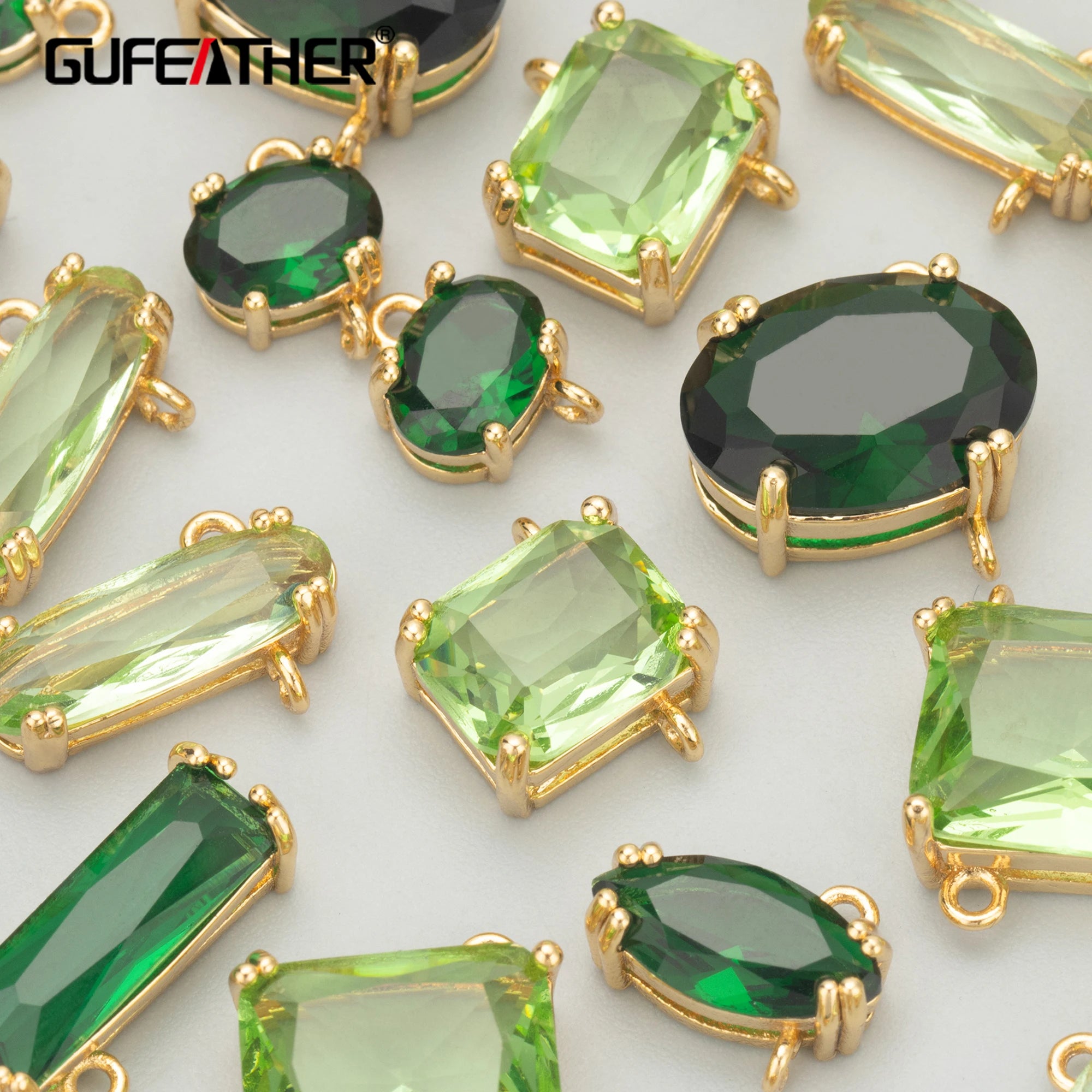 MC89  Jewelry Accessories18k Gold Platednickel Freecopperglasshand Madecharmdiy Pendants Findings & Components6pcs/lot