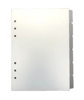 Frosted PP Divider 6 Side Tab 6 Holes A5 Blank Page Divider