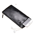 2022 Wholesale Ultra-Thin Leather PU Male Mobile Phone Bag Korean Version Korean Youth Zip Wallet with Credit Card Use
