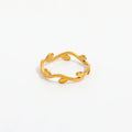High End 18K PVD Gold Plated Leaf Rings Stainless Steel Women Rings Tarnish Free Fashion Jewelry