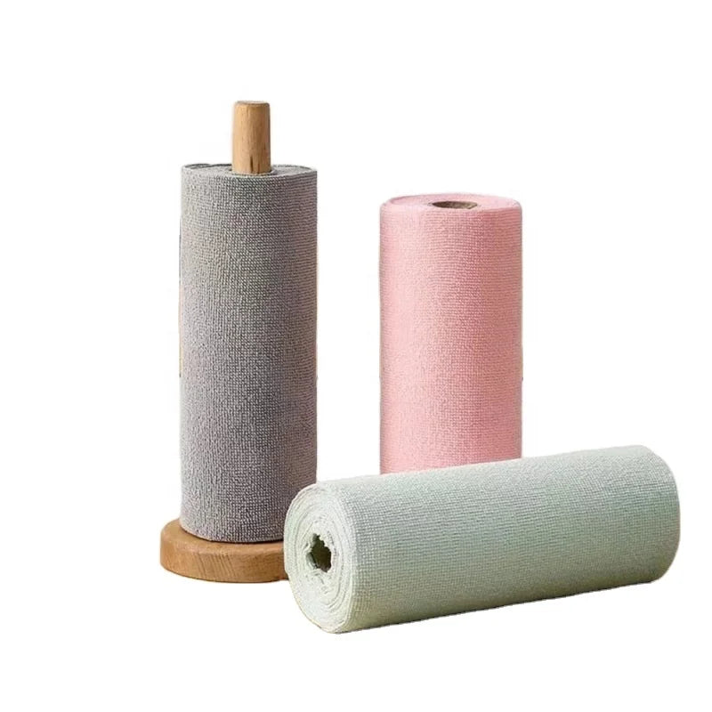 Microfiber Cloths in Roll 25x25cm Lint-Free and Reusable for Kitchen Cleaning Effective Wipes for Daily Use