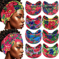 Boho Women Large Head Wraps Band Turban Sport Yoga Twist Knotted Wide Floral Flower Headband for Women