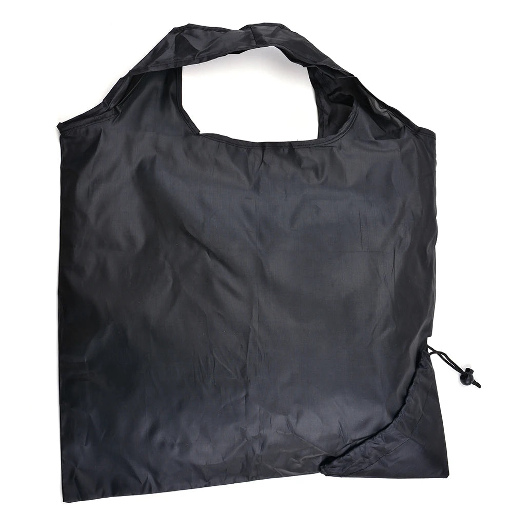 Customized Eco-Reusable RPET Black Polyester Foldable Strawberry Tote Bags Nylon Shopping Bag with Drawstring for Promotions