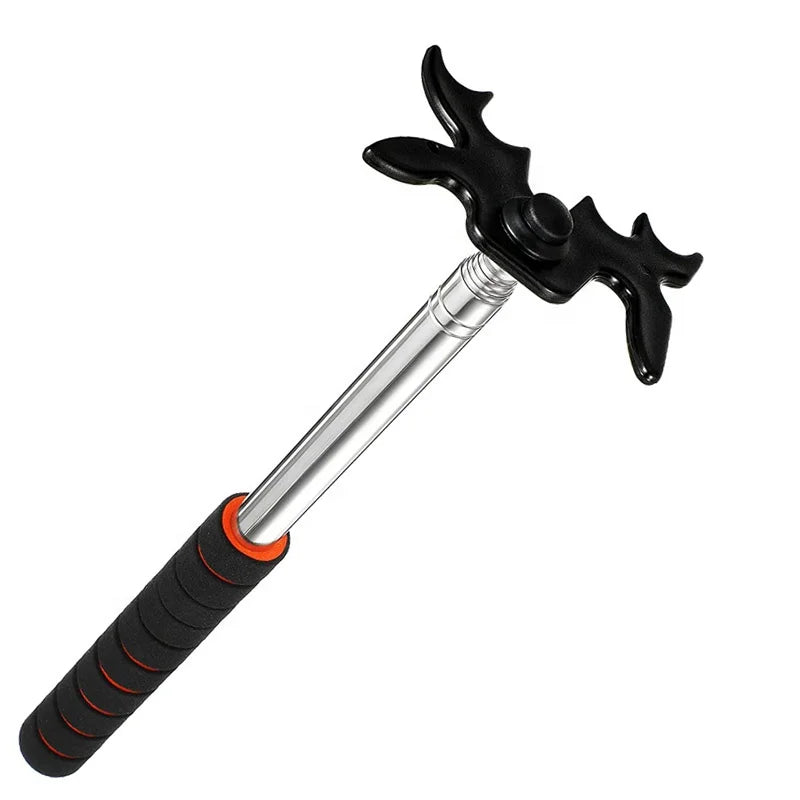 Retractable Stainless Steel Pool Cue Rest Bridge with Black Moosehead Design-Durable Billiards Accessory MegaBDM