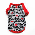 Grey Letter Pattern Comfortable Polo T-shirt with Pet Dog Clothes Spring Summer