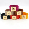 Fashion Jewelry Color Wide Ribbon Bracelets Female Exaggerated Personality Golden Lock Braided Webbing Bracelets