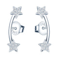 Luxury Women Statement Earrings Zirconia Smile Star Stud Gemstone Earrings 925 Sterling Silver