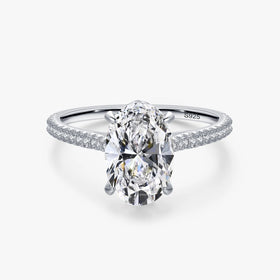 Ailmay Genuine 925 Sterling Silver Fashion Generous Oval Cut Sparkling CZ Rings for Women Wedding Engagement Jewelry Gif