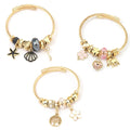 YL Wholesale Gold Stainless Steel Bracelet Simple Design Fashionable Pendant Adjustable for Summer Shell Charm Bracelet Bangles
