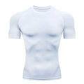 Men's Quick-Dry Fitness Sports T-Shirt Gym Running Athletic Compression Top Tight Fitting for Summer