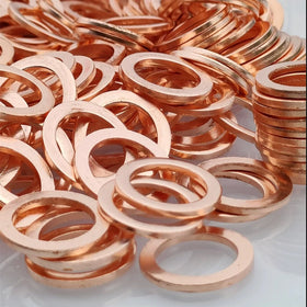 Solid Copper Washers Flat Ring Gasket Sump Plug Oil Seal Fittings Washers Fastener Hardware 10x14x1MM Mulit-Size