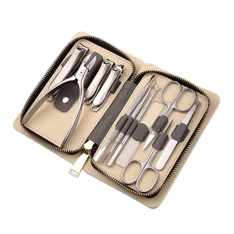 Wholesale 11-Piece Manicure Pedicure Set Stainless Steel Nail Clippers Cuticle Pusher Ingrown Toenail Cutter Nails Care Trimmer