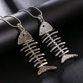 Trendy Women Crystal Rhinestone Fish Bone Pendant Sweater Chain Necklace Accessories Gold Plates Necklace Jewelry