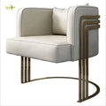 Luxury Golden Stainless Steel Frame Reception Chair Hotel Lobby Chair Conference Room Negotiate Chair