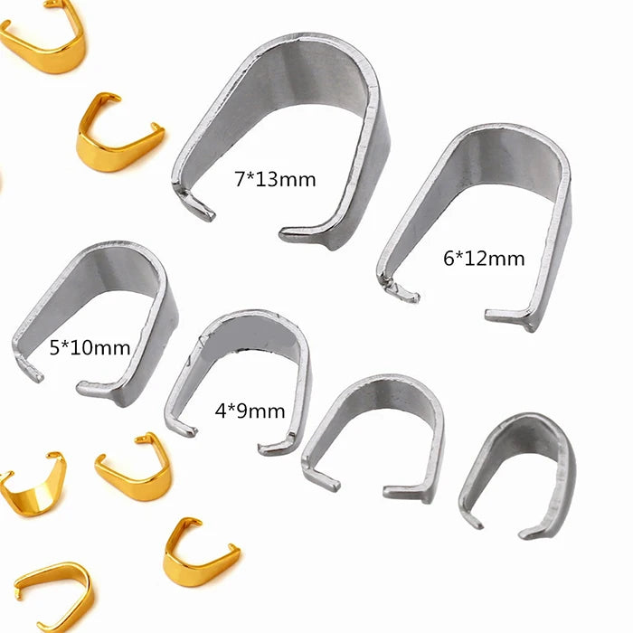 DIY Stainless Steel Melon Seeds Buckle Pinch Clips Bail for Necklace Making