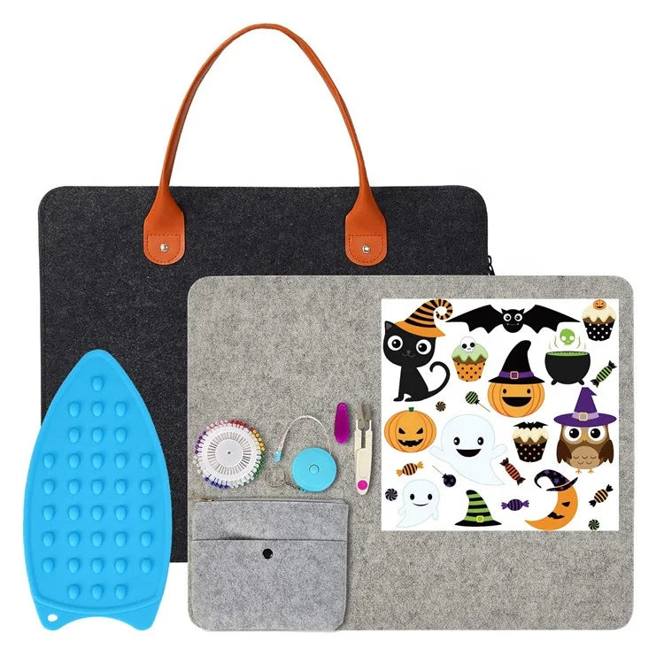 100% New Zealand Wool Felted Quilting Ironing Pad 17 X13.5 Inches Wool Pressing Mat for Quilting with Carrying Case