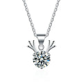S925 Silver Christmas Antlers Female Clavicle Chain Moissanite Necklace