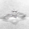 Sterling Silver 3.5mm Semi Mount Ring Empty Frame Blank Support Claw Setting S925 Base Holder Without Center Stone for DIY Inlay
