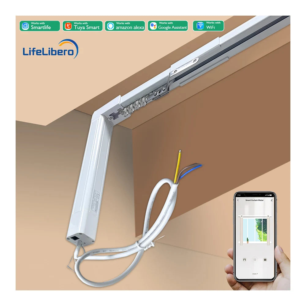 Matter Compatible Smart Curtain Motor WiFi Control Automatic Motorized Curtains Remote Control Window Opener for Home Office