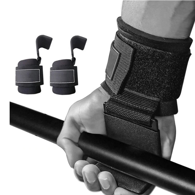 Gym Heavy Duty Weightlifting Pull up Training Neoprene Iron Wrist Palm Protective Wrap Straps Power Lifting Barbell Assist Hooks
