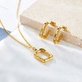 High Quality Stainless Steel Jewelry Set Custom Fine Jewelry Nickel Free Hypoallergenic Gold Plated Earrings and Necklace Set
