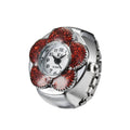 2022 New Arrival Souvenir Gift Exquisite Finger Watch Jewelry Lovely Golden Flower Ring Watch for Women Girls