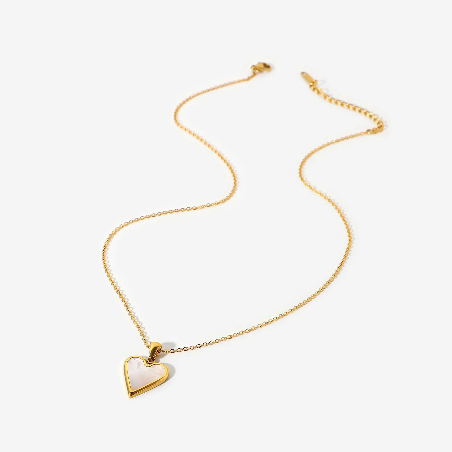 Jachon Fashion 18 K Gold Choker Pendant Necklace Jewelry Stainless Steel Initial Heart Chain