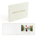 Customized Digital Book Wedding 7 Inch Lcd Video Album Always Forever Gold Foil Linen Bound Video Book