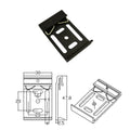 Black Aluminum Alloy Din Rail Bracket 35mm Widesquare Waist Hole -1 Metal Mounting Clip Standard Metric Measurement System Huaqi
