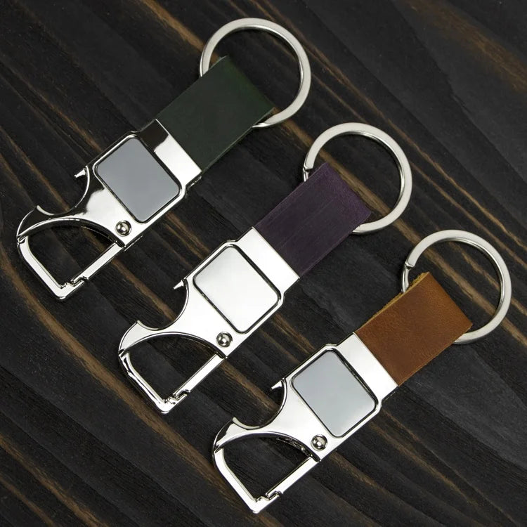 Wholesale Leather Bottle Opener Keychain Blank Personalised Opener Keychain