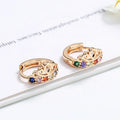 Wholesale Mixed Jewelry Women 18K Dubai Gold Plated Moisanit Huggie Hoop Earring