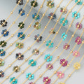 C293 1m/lot DIY Chain 18K Gold Plated Stainless Steel Natural Stone Handmade Bracelet Necklace Making Accessories