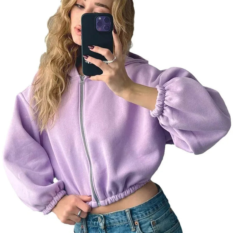 2024 New Women's Clothing Hoodie Sweatshirt Zipper up Hoodies Comfortable Sports Hoodies & Sweatshirts Streetwear