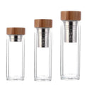 FX Factory Double Wall Glass Bottle BPA Free Eco-Friendly Boiling Water Safe 450ml Sports Leak-proof Tea Infuser Custom