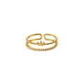925 Sterling Silver Cute Crown Shape Adjustable Open 18K Gold Plated Cubic Zircon Knuckle Rings Fashion Jewelry for Women