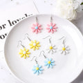 2025 New Daisy Flower Resin Earrings Personality Contrast Color Sunflower Kawaii Earrings for Women