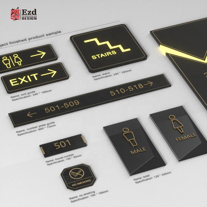 Ezd Chinese Manufacture Custom Door Sign Hotel Door Sign Design Hotel Doorplate Dnd Hotel Wayfinding System Design