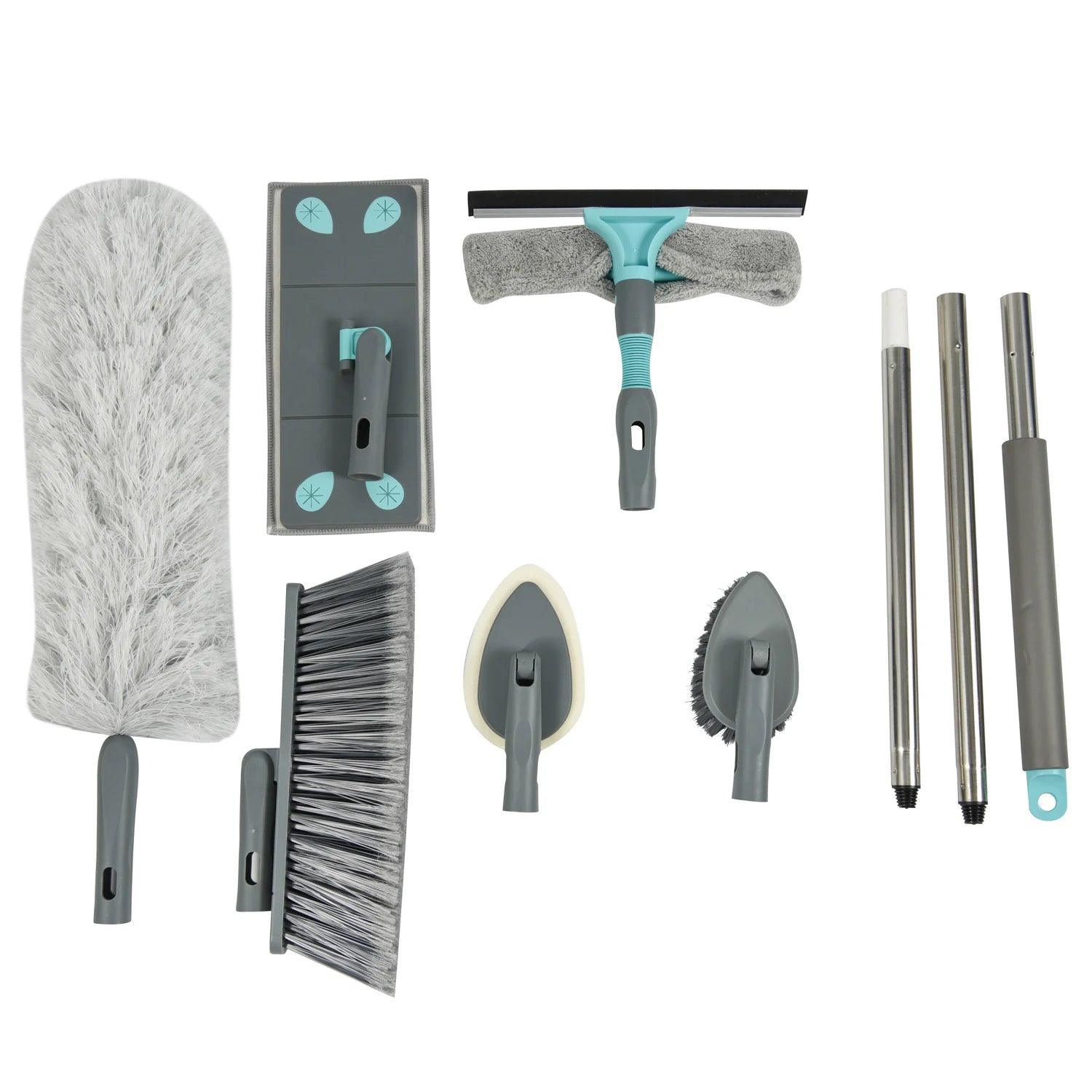 DOOSO 7 in 1 Multifunctional Window Cleaning Kit House Cleaning Supplies Kit Bathroom Mop Cleaning Set