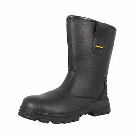 Unisex High Cut Western Insulated Waterproof Forest Steel Toe Leather Work Safety Boots Spring Summer Autumn Black