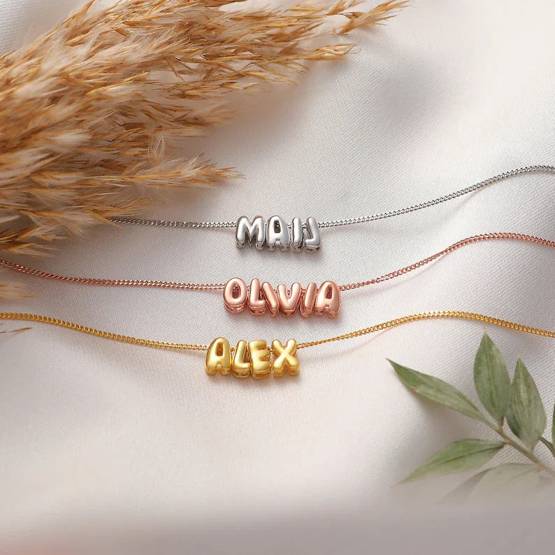New Custom Name Charms Brass 18K Gold Plated Children's Necklace Letter A-Z Jewelry DIY
