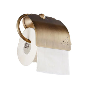 Brass Toilet Paper Holder with Cover Wall Mounted Bathroom Tissue Roll Holder Antique Bronze Paper Rack for Hotel Home Bathroom