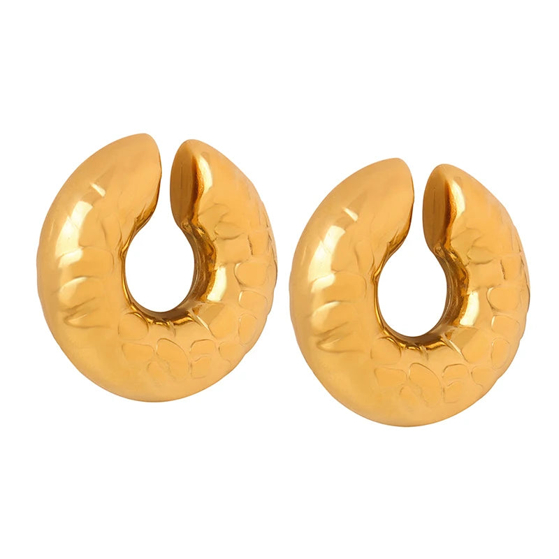 Wholesale Trendy 18k Gold Plated Stainless Steel Non Pierced Ear Cuff Style Earrings for Women Daily Party Dating Wear