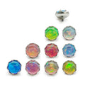 Astm F136 Titanium Internally Threaded Jelly Opal Cz Cartilage Flat Back Earrings Body Piercing Jewelry Gold Plated for Gift