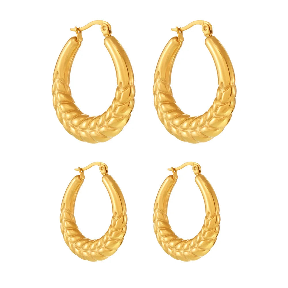 New Factory Wholesale Wheat Earrings PVD Stainless Steel 18K Gold-plated Waterproof Anti-tarnish Women Earrings