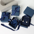Luxury Custom Dark Blue Jewelry Boxes Creative Packaging for Earring and Gift Giving