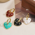 2025 Fashion Heart Charm Earrings Enamel Zircon Hoop Earrings 18K Gold Plated Earrings Lucky Jewelry for Women Girls