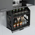 Hanging Cabinet Lifting Basket Space Aluminum Vertical Elevator Kitchen Cabinet Seasoning Basket Manufacturers